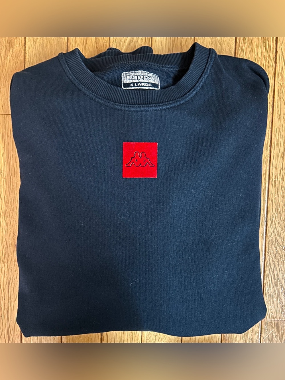 Y2K KAPPA Red Box Logo Navy Crewneck Sweatshirt, Sweater - Women’s Small